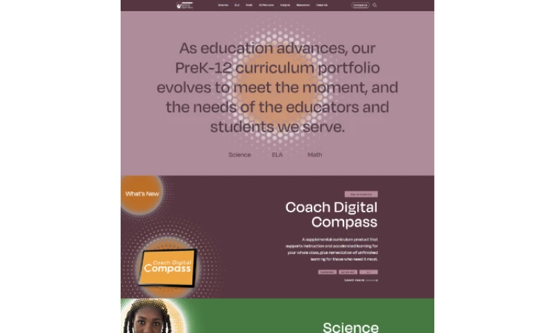 Site redesign for leader in school curriculum