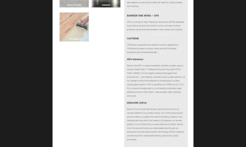 LeaderSol - BARRIERONE CONCRETE ADMIXTURE