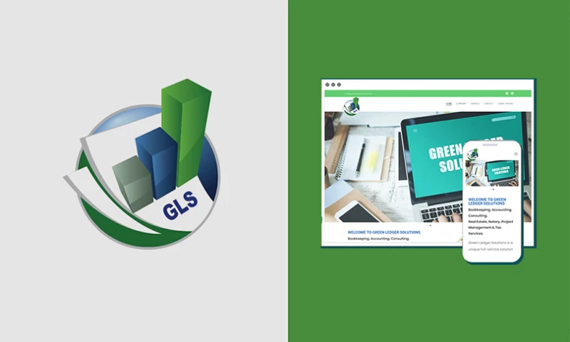 Green Ledger Solutions Logo Design