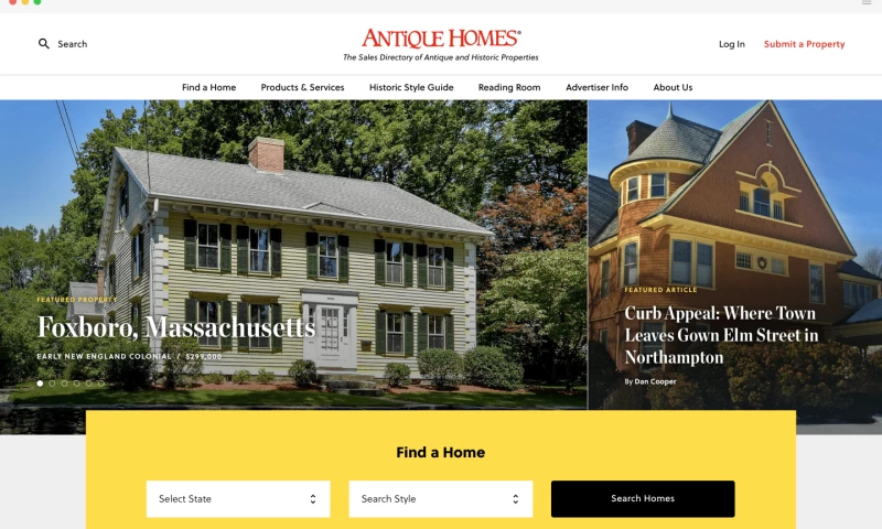 Modern Website Design, Antique Homes