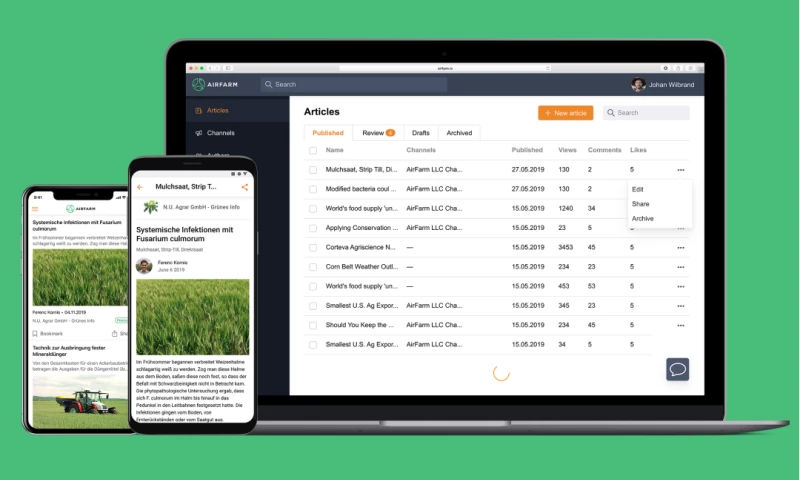 Stfalcon - Airfarm - mobile apps for farmers
