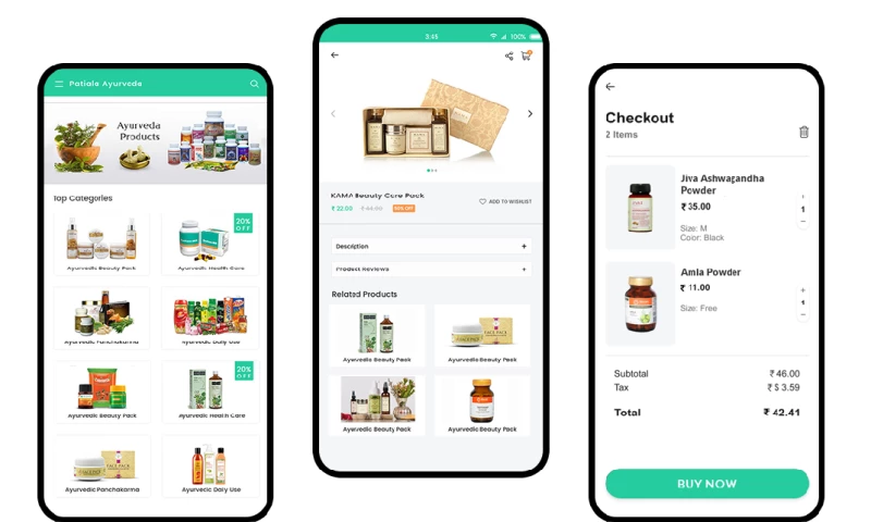 E-commerce App for Ayurveda Products