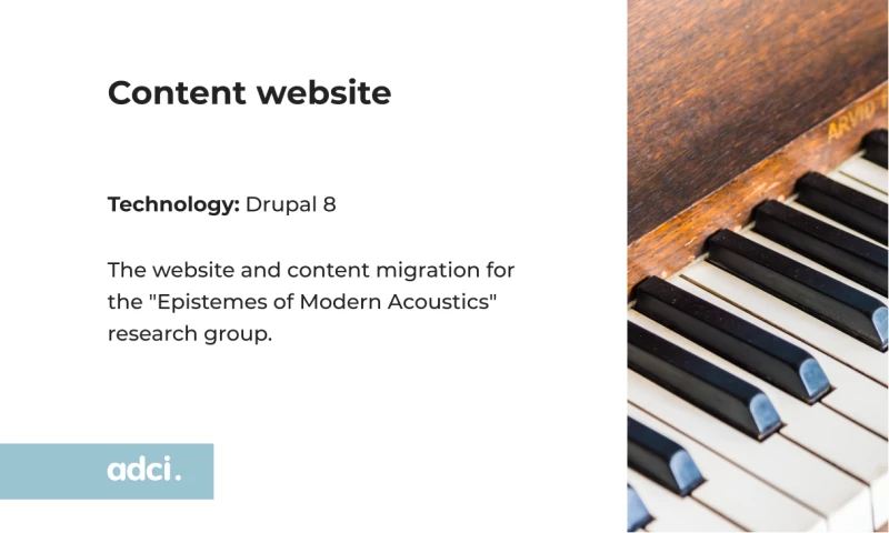 ADCI - Drupal 8 development for the Max Planck Institute for the History of Science
