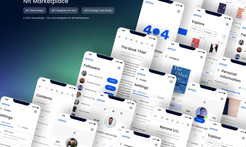 uitop - NFT Marketplace UI/UX Design - OMRO Book