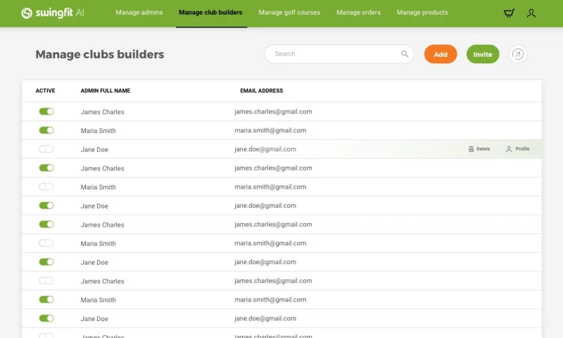 Creative Tim - SwingFit AI - Golf Fittings Through AI