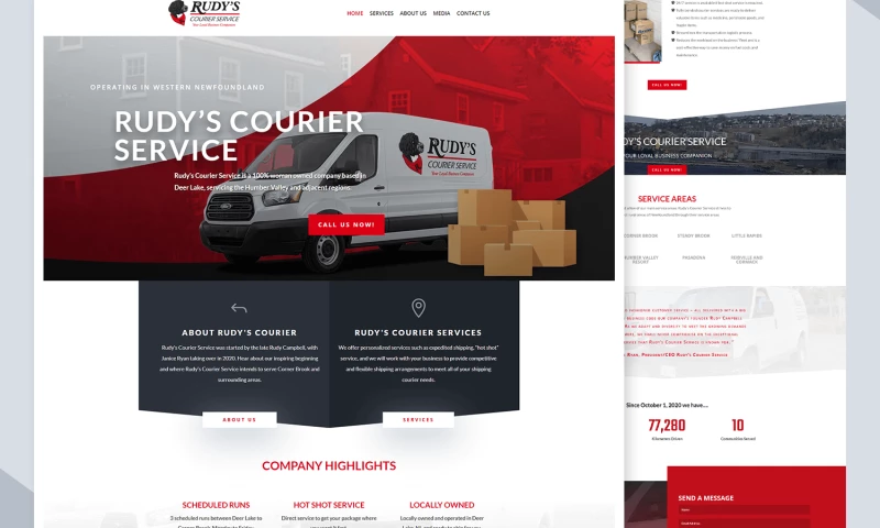 Bullseye Branding Inc. - Website design for Rudy's Courier