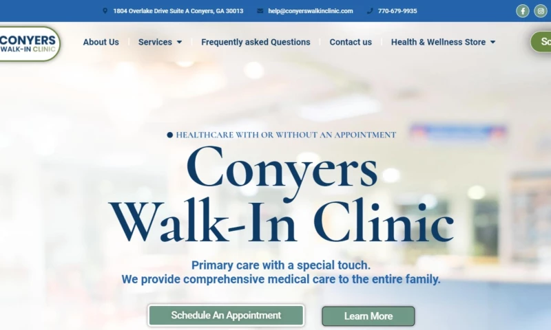 Transitional Web Design LLC. - Conyers Walk in Clinic