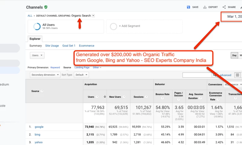 Over $200,000 in 6 Months with SEO
