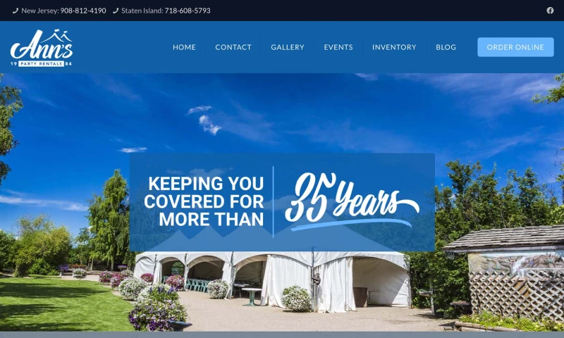 Ann's Party Rentals Full Website Rebuild