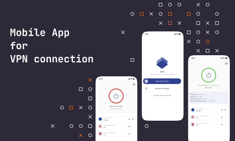 Mobile application for connecting to VPN