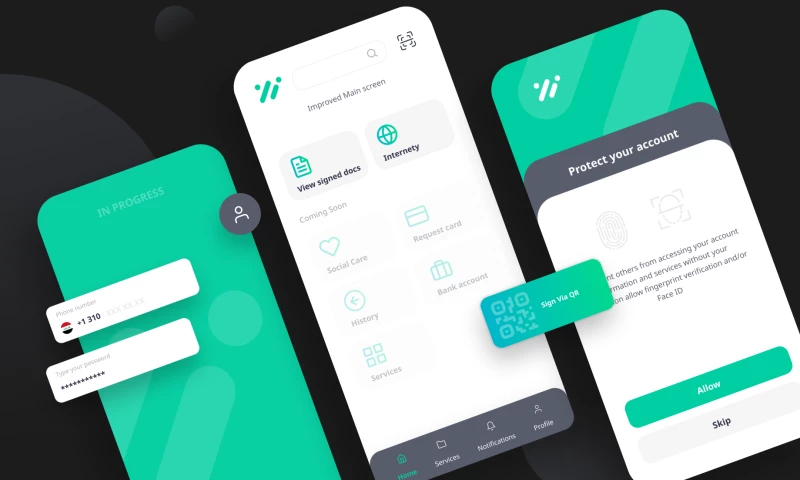 QArea - UI/UX Design for a Banking Application
