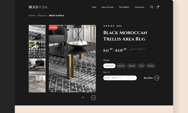 QArea - Landing Page Redesign for Rugs USA