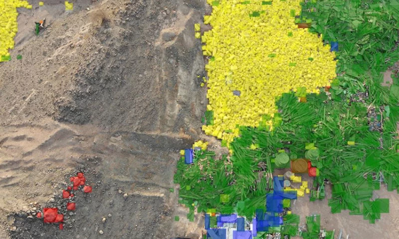 Construction debris detection from a drone