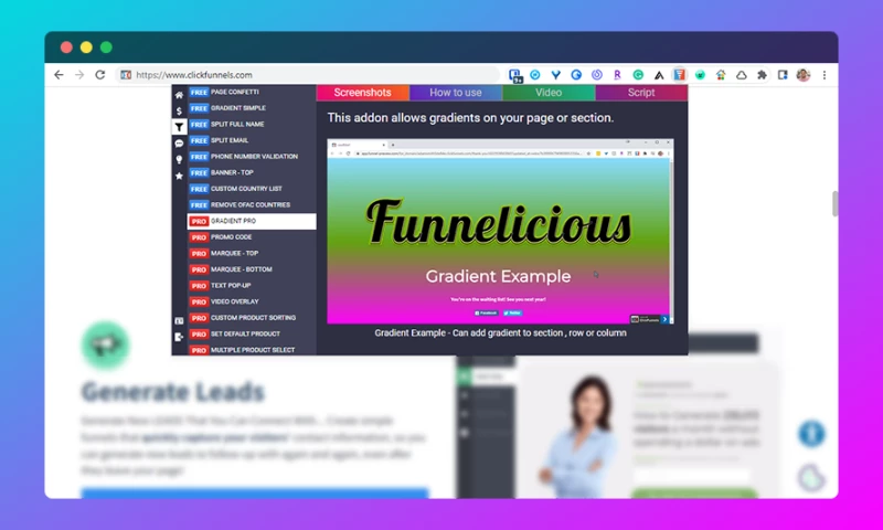 Funnelicious - Chrome Plugin