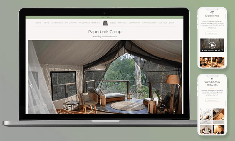 Paper Bark Camp - Website