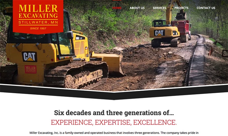 Miller Excavating - Custom Website