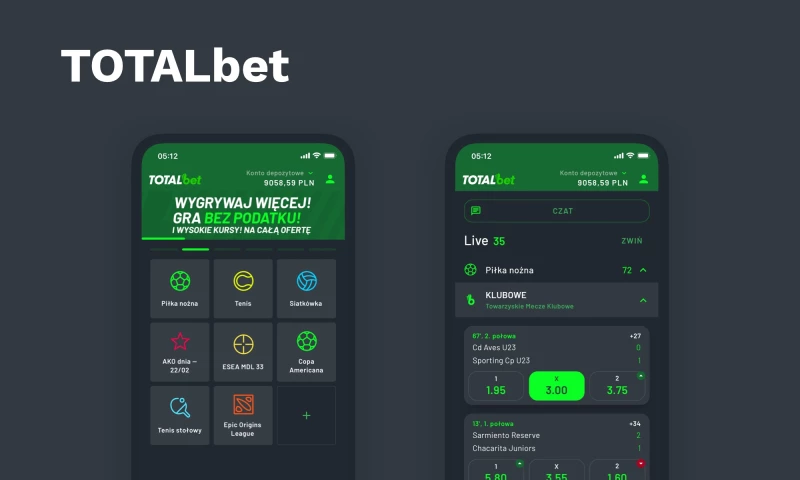 Totalbet - New designs for bookmaking mobile app