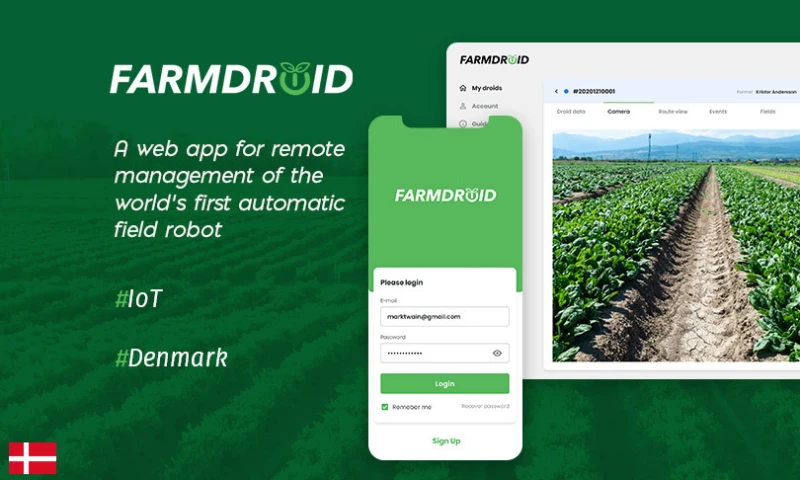FarmDroid - a web app for remote management of the worlds first automatic field robot