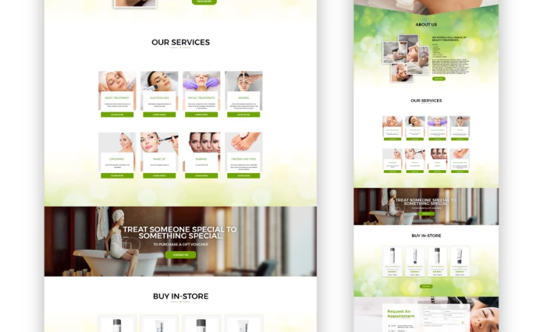 Women Facial and Skin Care Website UI & UX Design Services