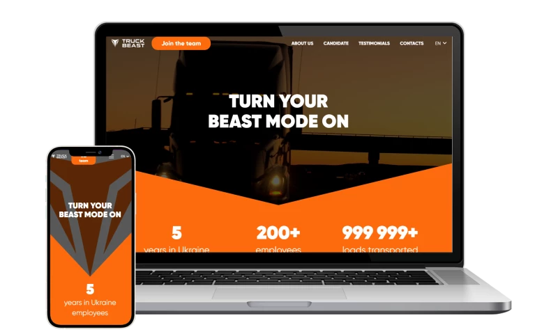 Landing page for Truck Beast