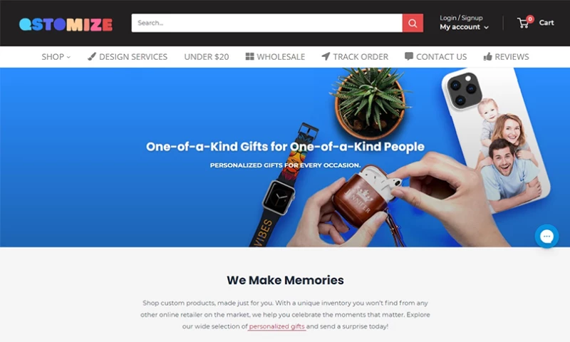 E-commerce Website - Customised Products