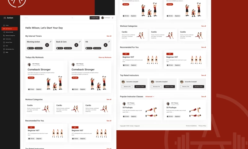 Action Only Fitness - Web Based Platform