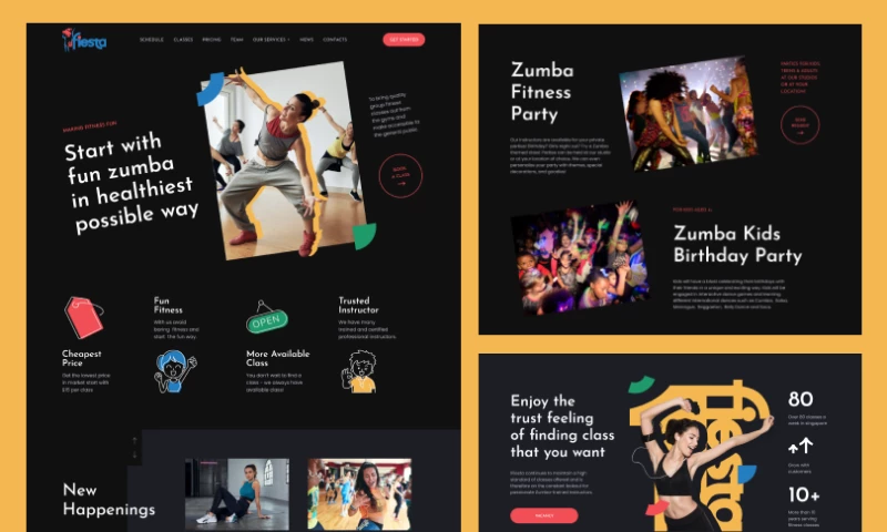 MetaProject - Web portal for dance & fitness school in Singapore