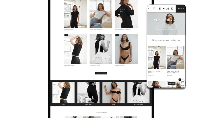 DCX Design - Esme The Label - eCommerce website