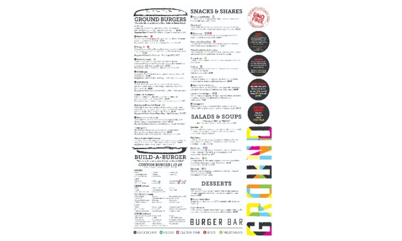 The MARC Group - Ground Burger Bar Menu