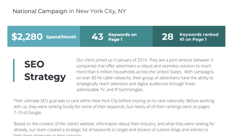 Marketing Agency SEO Case Study