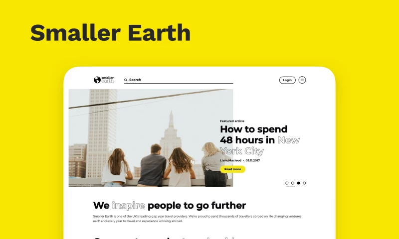 Smaller Earth - Web design for work and travel programs