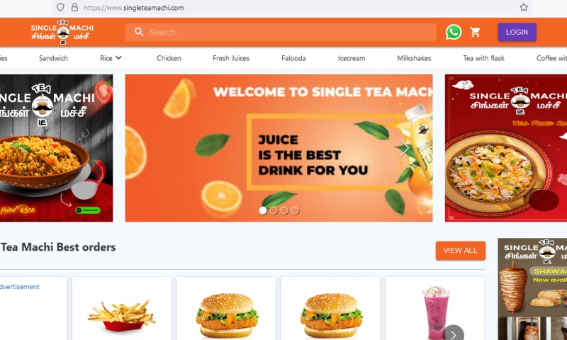 Single tea Machi , Food Ecommerce Development