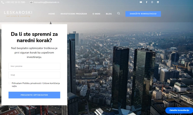 Wolftech Studio - Leskaroski Real Estate & Consulting website