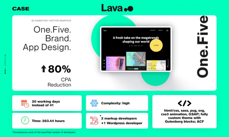 Glivera team - Markup and Wordpress for project Lava