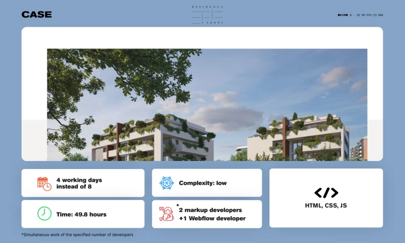 Glivera team - Markup and Webflow for project Reggia di Monza