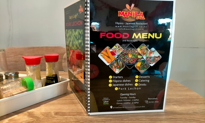 Restaurant Book Menu