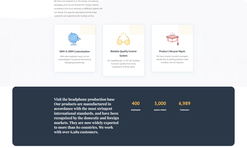 Pandacuads agency - Headphone manufacturer website design and development