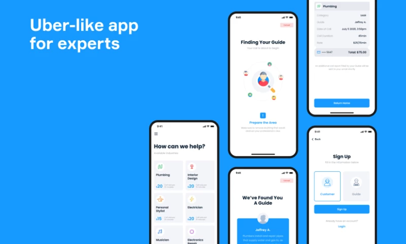 Cross-platform app for connecting with professionals
