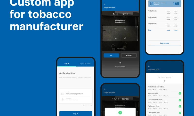 Custom app for tobacco manufacturer