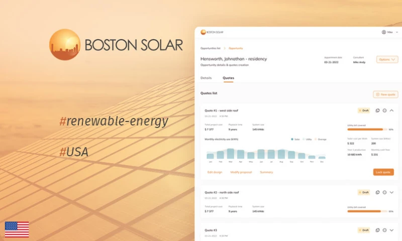 Boston Solar - a web-based solar modeling and proposal tool