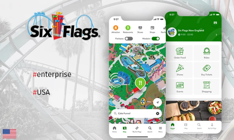 An official mobile app for Six Flags parks visitors