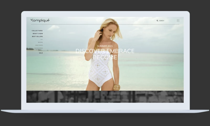 Kompliqué - Ecommerce website for a luxury swimwear brand