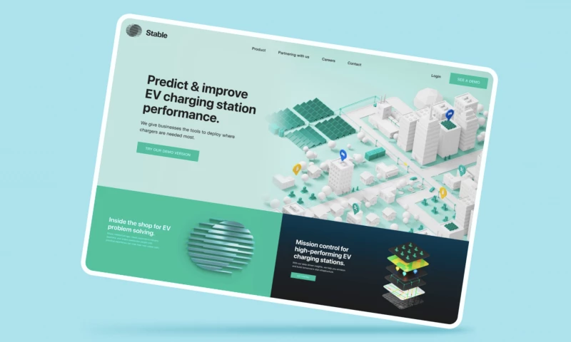 Stable - Marketing website for the Stable mission control for high-performing EV charging stations.