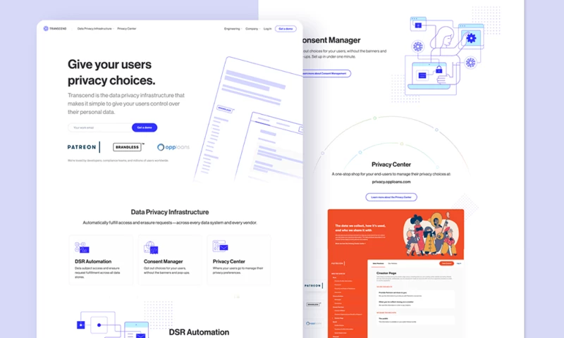 Transcend - Website for Data Privacy Infrastructure (DPI) company backed by Accel.