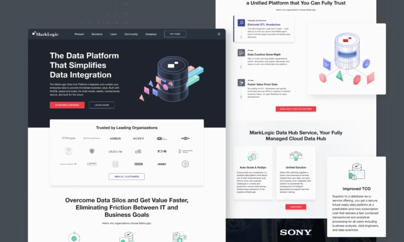 Marklogic - Marketing website re-design for a leading multi-model NoSQL database provider.