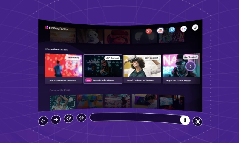 Firefox Reality - Creating a new dimension of Firefox by designing VR user interface for an immersive web browser.