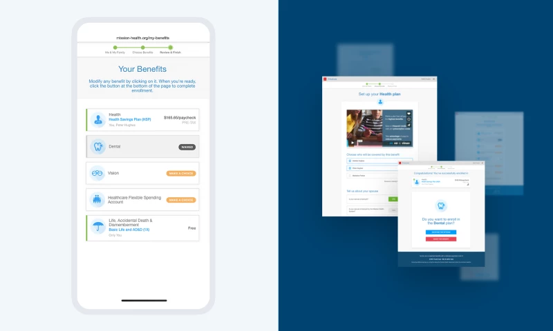 Reducing HR benefit selection time by 90% for over 10,000 employees at Mission Health.