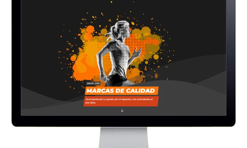 Web page design representative of sports brands