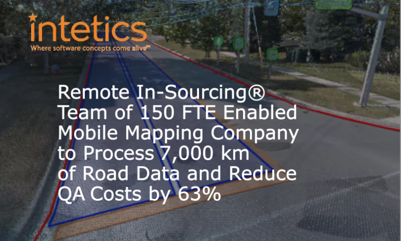 Intetics - Remote In-Sourcing Team of 150 FTE Enabled Mobile Mapping Company to Process 7,000 km of Road Data and Reduce QA Costs by 63%