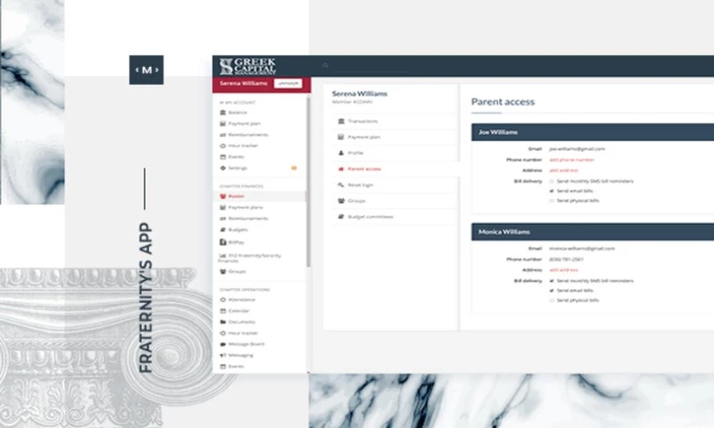 Snotor - GCM - Fraternity/sorority financial management app
